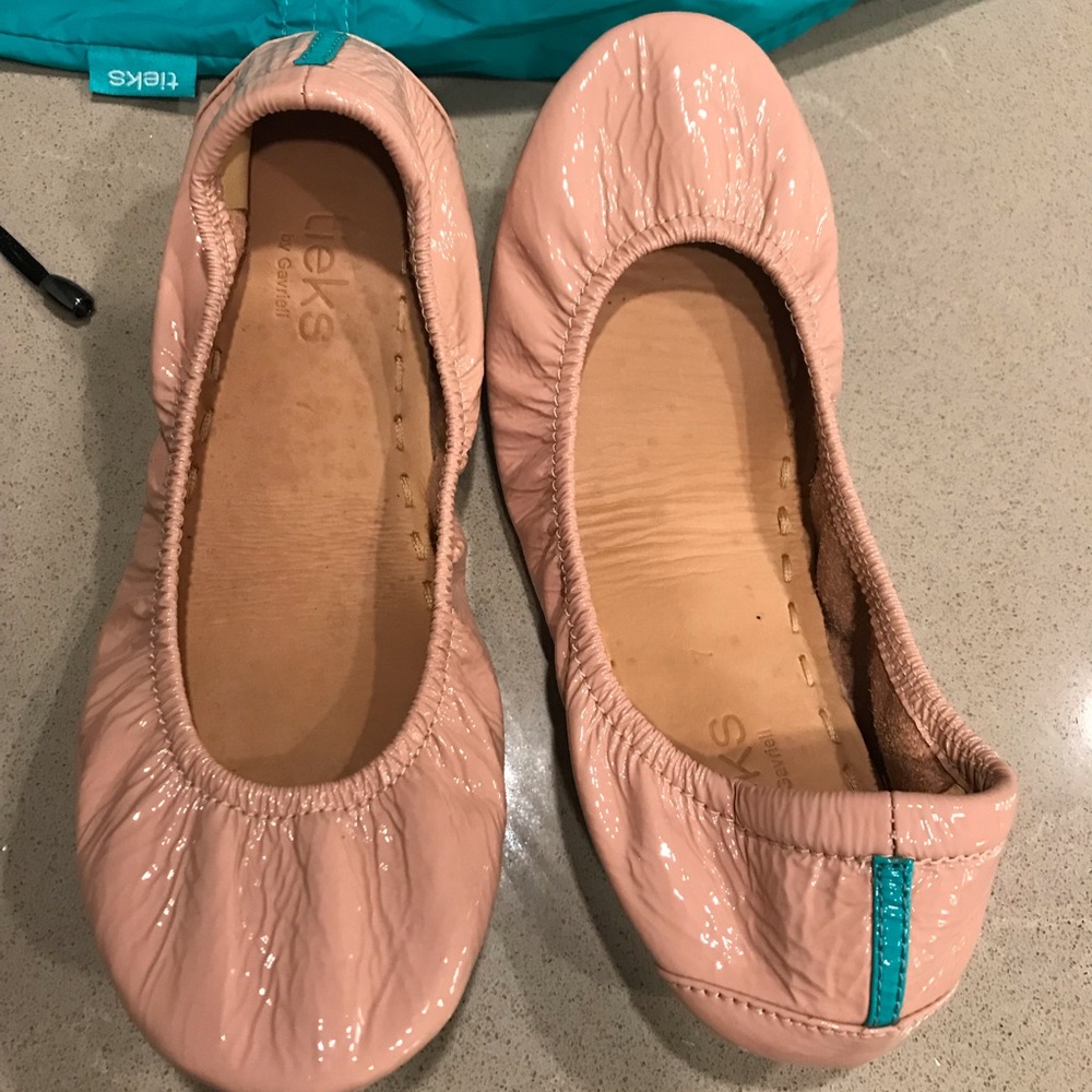Tieks blush patent leather flats